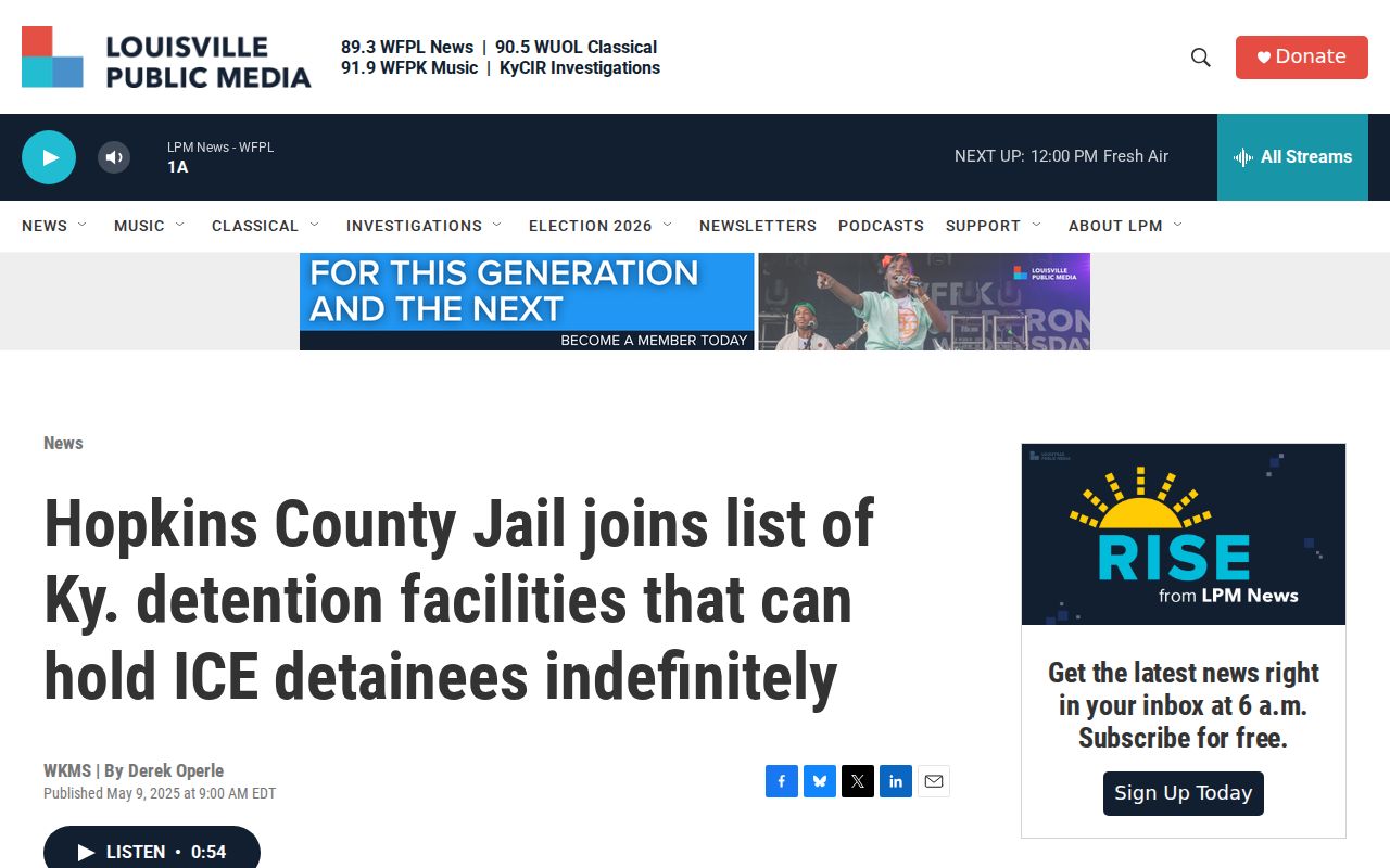 Reporting on Hopkins County Jail ICE detention and release context