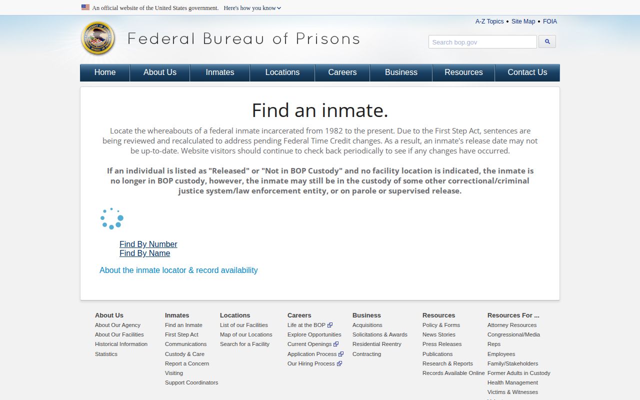 BOP locator for federal release records connected to Hopkins County